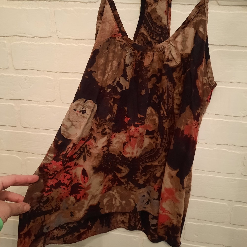 Black Floral Y2K Era Racerback Cami